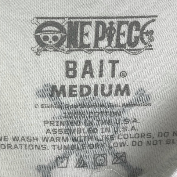 BAIT Lbhc x One Piece x Upcycle LA Men Straw Hat Lbhc Crew Tee (white) Size M - Picture 3 of 6